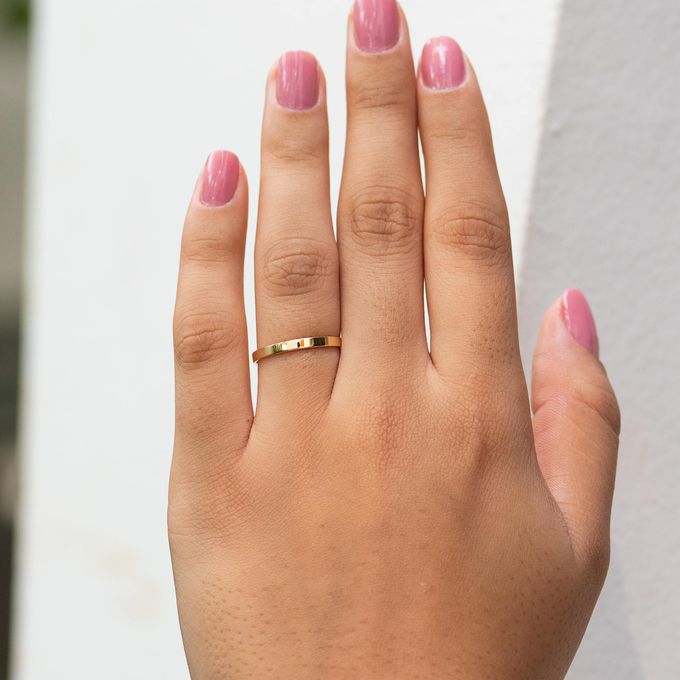 Aliança de Casamento em Ouro 2mm Reta Mônaco - Par