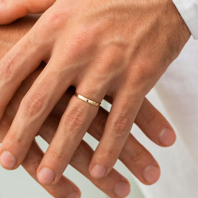 Aliança de Casamento em Ouro 2mm Reta Mônaco - Par