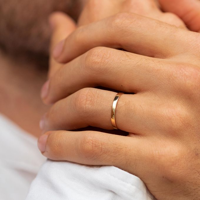 Aliança de Casamento em Ouro 2mm Reta Mônaco - Par