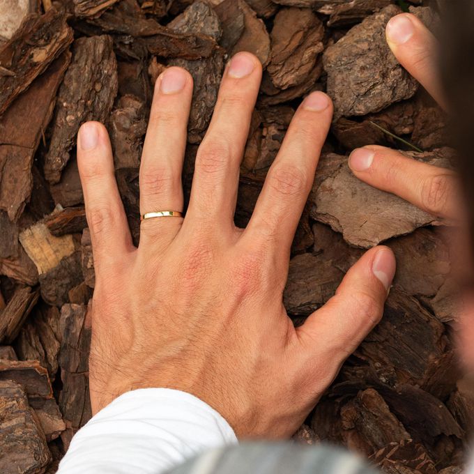 Aliança de Casamento em Ouro 2mm Reta Mônaco - Par