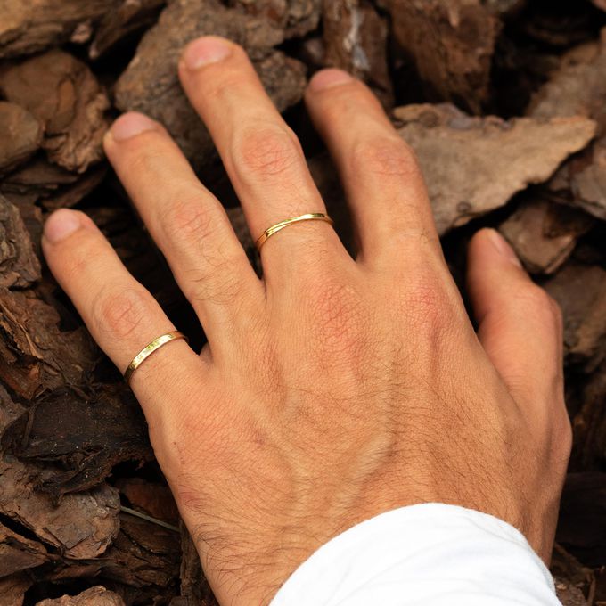 Aliança de Casamento em Ouro 2mm Reta Mônaco - Par
