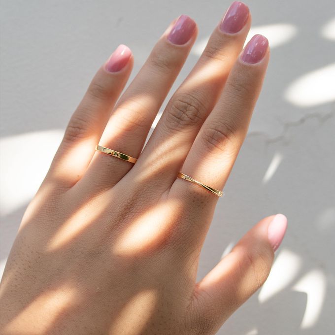 Aliança de Casamento em Ouro 2mm Reta Mônaco - Par