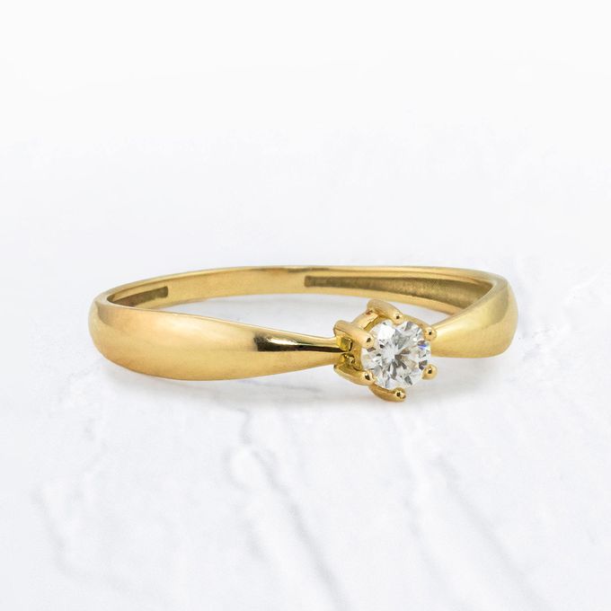 Anel de Noivado em Ouro Solitário Zelda