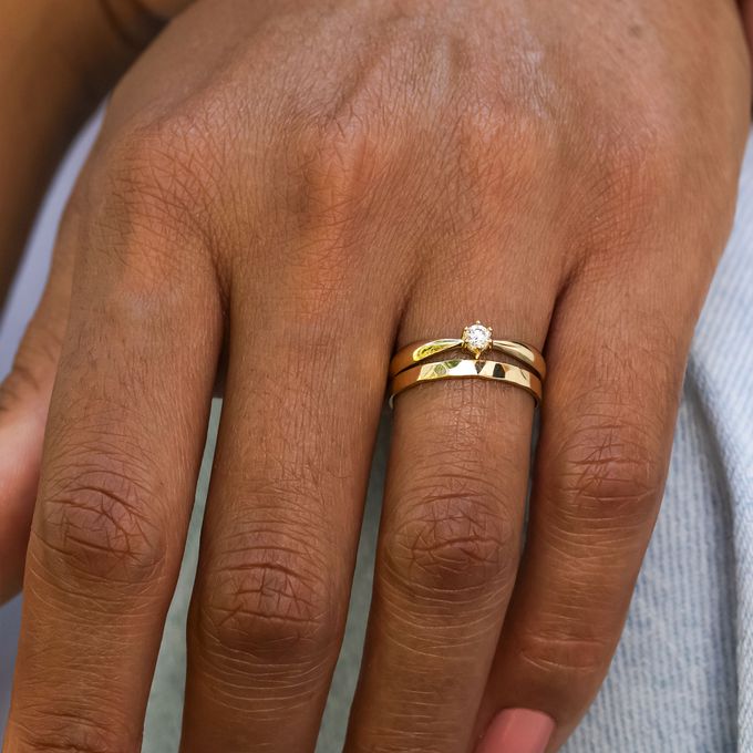 Anel de Noivado em Ouro Solitário Zelda