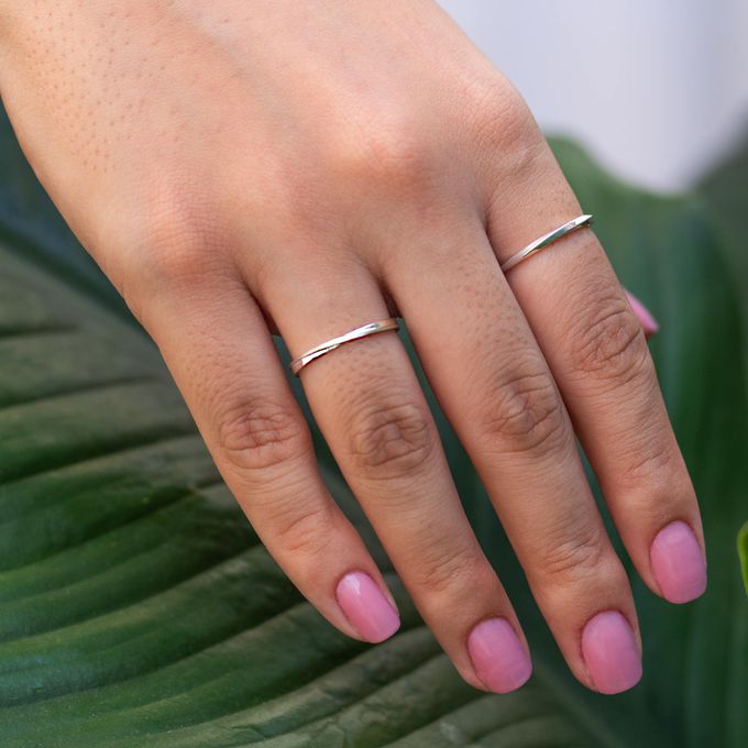 Aliança de Namoro Prata Esterlina 925 2mm Curvas - Par