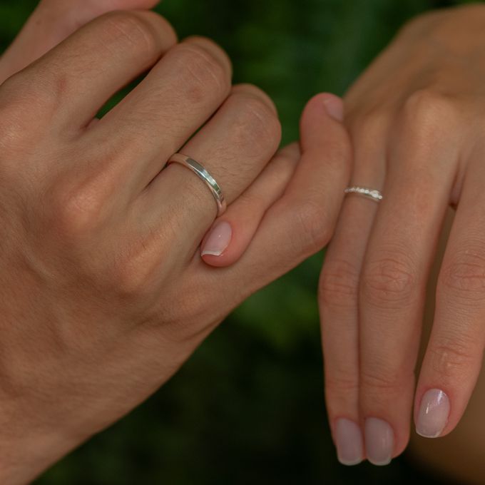 Aliança de Namoro em Prata Esterlina 925 3mm Chanfrada Donzela - Par