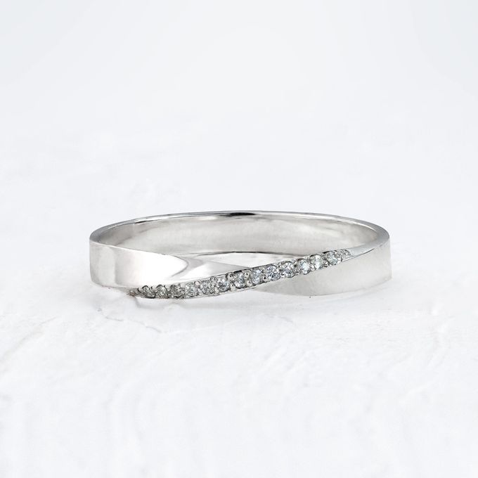 Aliança De Namoro Prata Esterlina 925 3mm Infinity Cravejada - Par