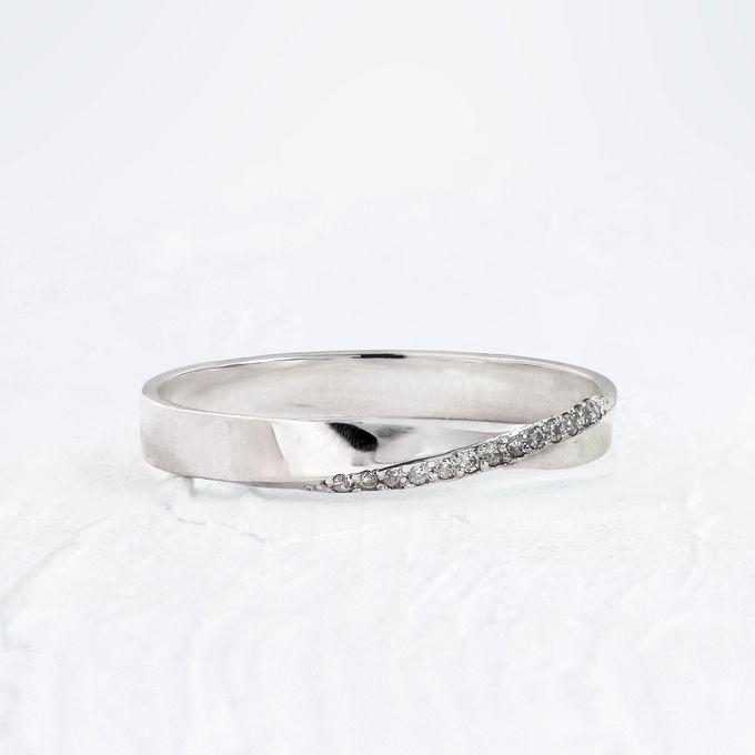 Aliança de Namoro Prata esterlina 925 3mm Infinity Cravejada - Unidade