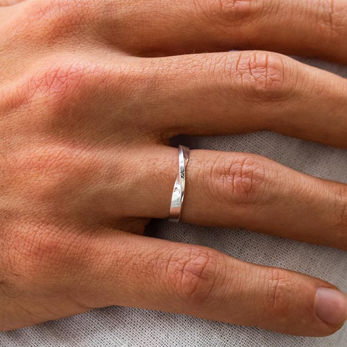 Aliança De Namoro Prata Esterlina 925 3mm Infinity Cravejada - Par