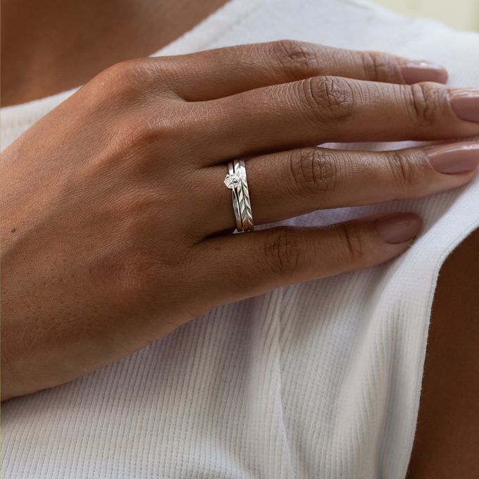  Aliança de Namoro em Prata esterlina 925 3mm Frisos Gregos Olimpo - Par