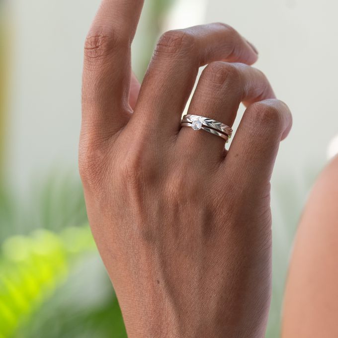  Aliança de Namoro em Prata esterlina 925 3mm Frisos Gregos Olimpo - Par