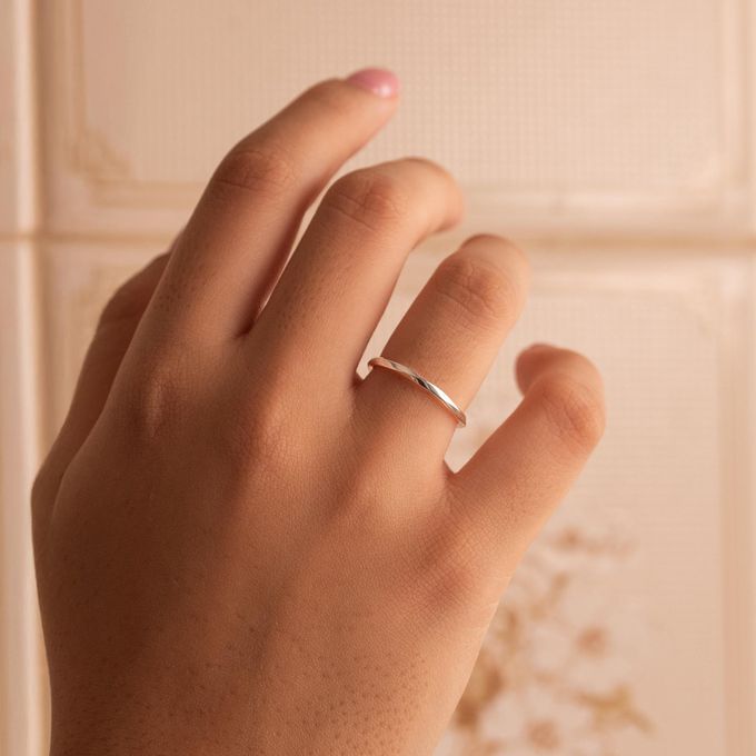 Aliança de Namoro em Prata esterlina 925 1.5mm Vórtice - Par