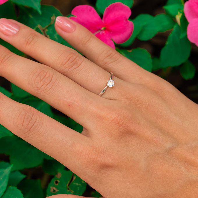 Anel de Prata esterlina Solitário 925 Lune