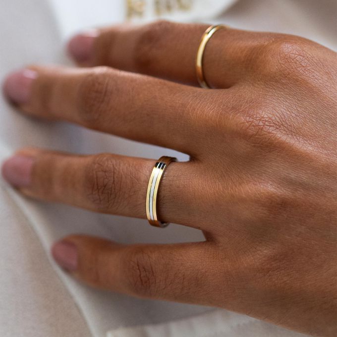 Aliança de Casamento Revestida em Ouro 4mm Napoli - Par