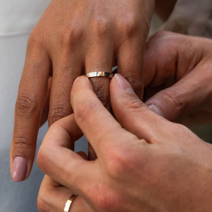 Aliança de Casamento Revestida em Ouro 4mm Napoli - Par