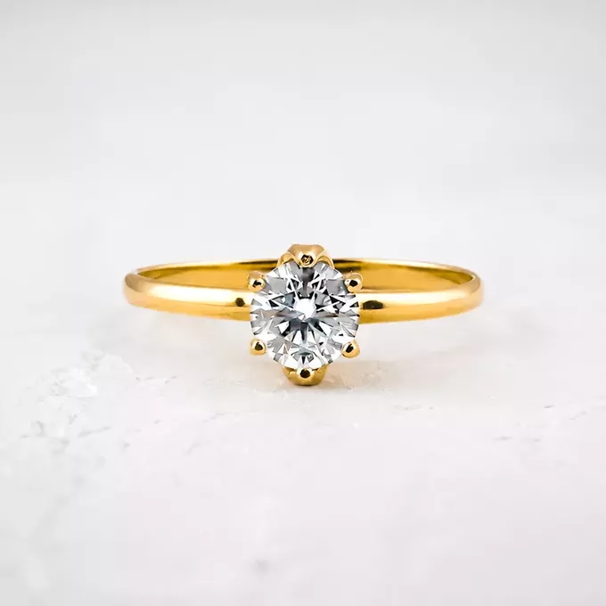 Anel de noivado em ouro Abigail (Bazar Rosê)