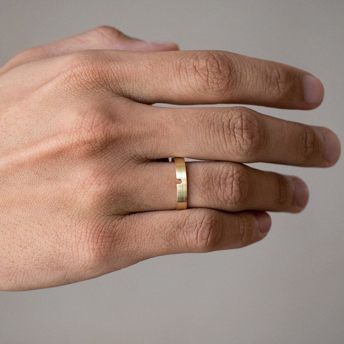 Aliança de Casamento Fosca em Ouro 3,5mm Acabamento Acetinada e Corte Circular Alma - Unidade