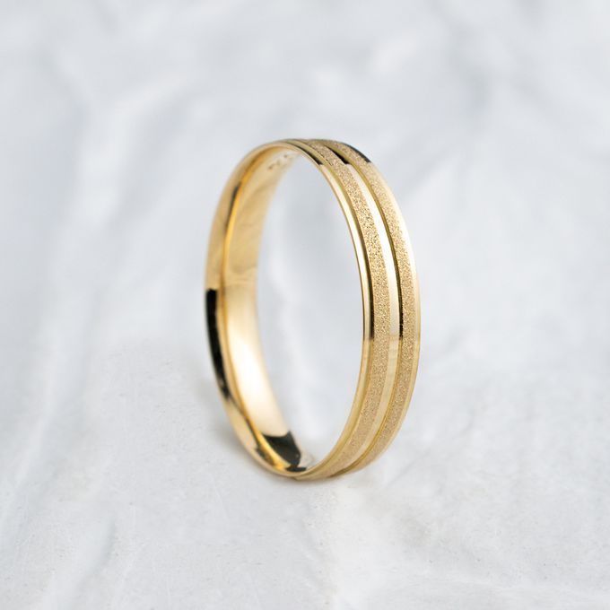 Aliança de Casamento em Ouro 4mm Fosco Diamantado Athenas - Unidade 