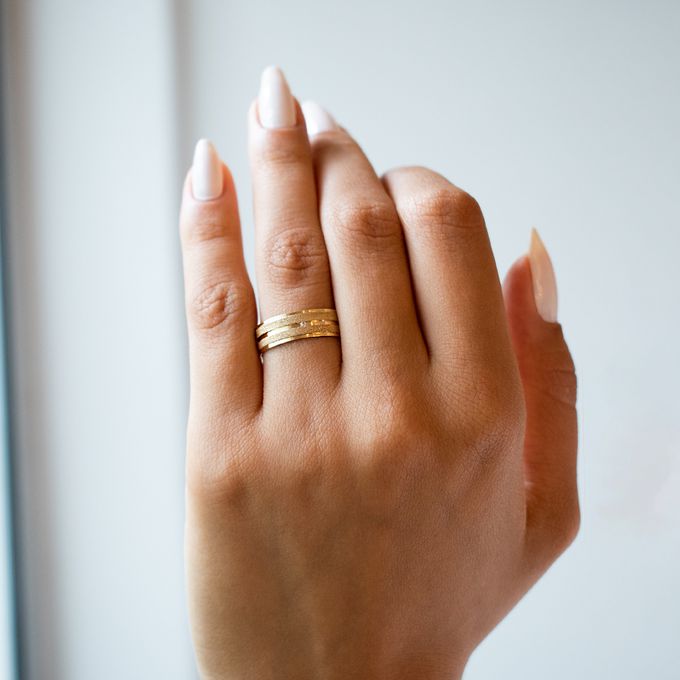 Aliança de Casamento em Ouro 6mm Fosco Diamantado Athenas - Unidade 