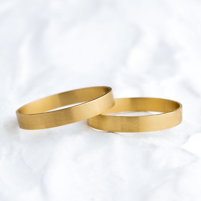 Aliança de Casamento em Ouro 3mm Fosca Bahamas - Par