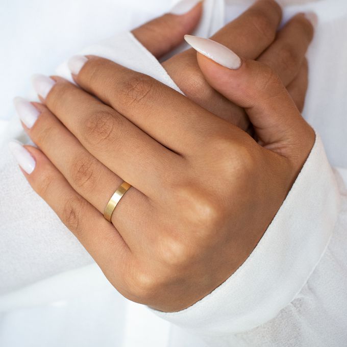Aliança de Casamento em Ouro 3mm Fosca Bahamas - Par
