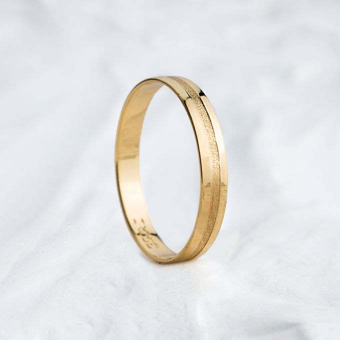 Aliança de Casamento em Ouro 3mm Friso Diamantado Canastra - Par