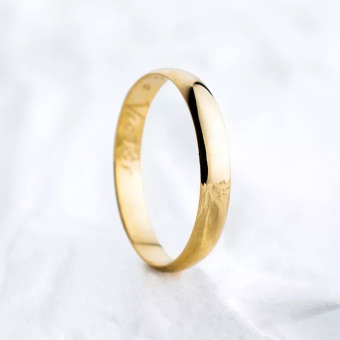 Aliança de Casamento em Ouro 14k Classic Abaulada 3mm - Par