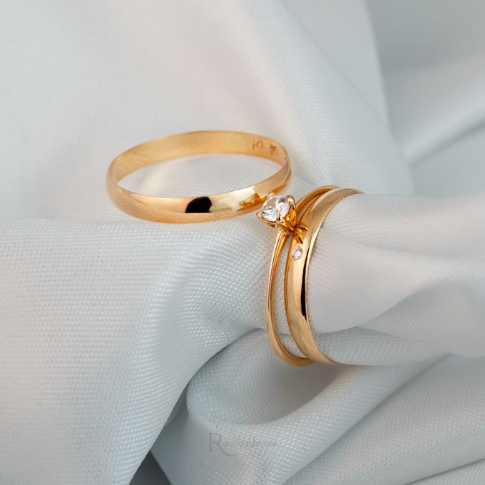 Aliança de Casamento em Ouro 3mm Classic e Anel Solitário Ciel - Combo
