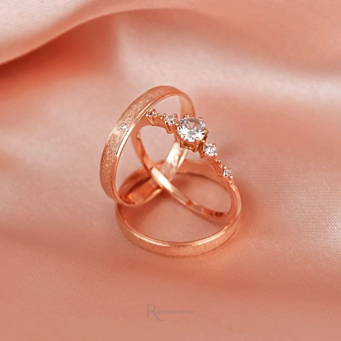 Aliança de Casamento em Ouro Rosé 3mm Fiora e Anel Solitário Elanor - Combo