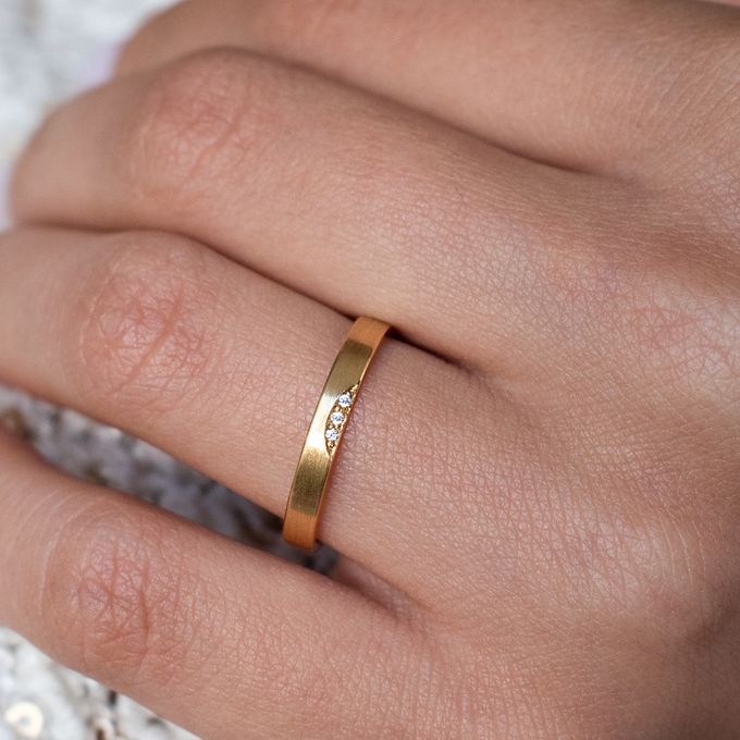 Aliança de Casamento em Ouro 3mm Fosca Delicada Espírita - Par