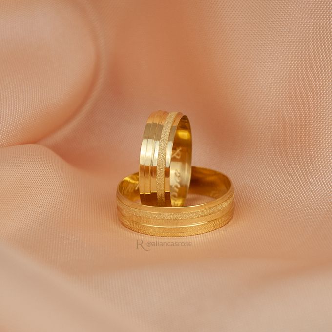 Aliança de Casamento em Ouro 18k 6mm Frisos França - Par