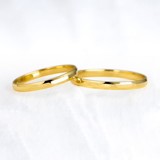 Aliança de Casamento em Ouro 2mm Chanfrada Lucy - Par