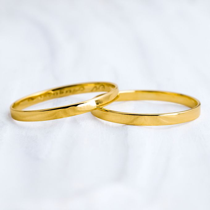 Aliança de Casamento em Ouro 2mm Reta Mônaco - Par