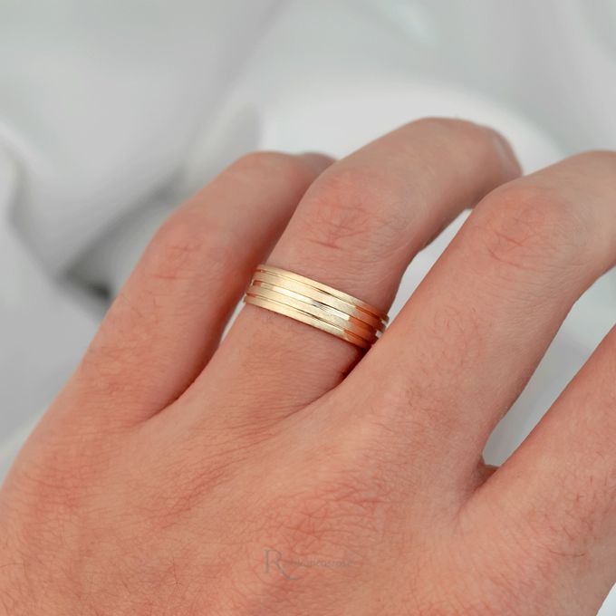 Aliança de Casamento em Ouro 6mm Cravação Pedras Primavera - Par