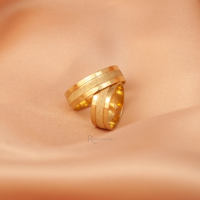 Aliança de Casamento em Ouro 6mm Diamantado Roma - Par