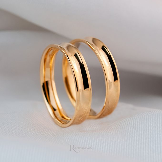 Aliança de Casamento em Ouro 4mm Concava Toledo - Par