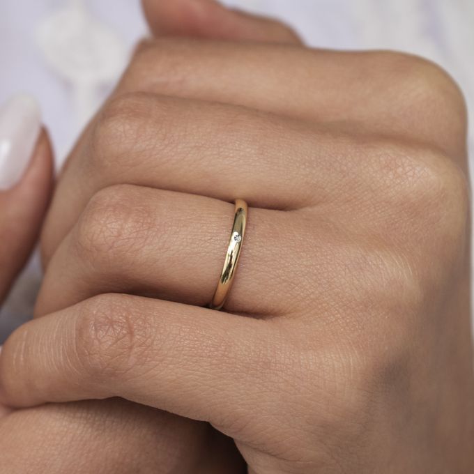 Aliança de Casamento Revestida em Ouro e Prata 2mm Classic