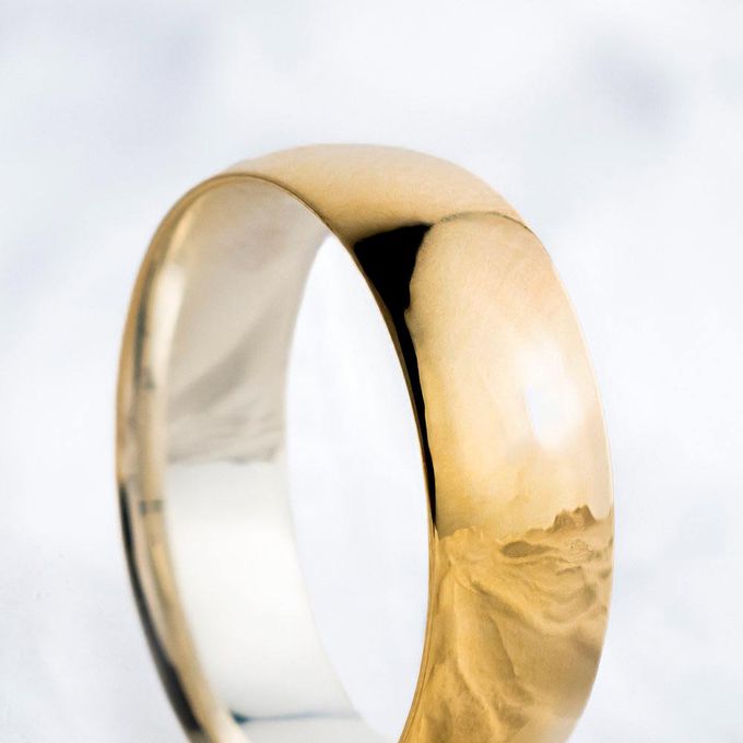 Aliança de Noivado Casamento Revestida em Ouro 6mm Abaulada Classic - Unidade
