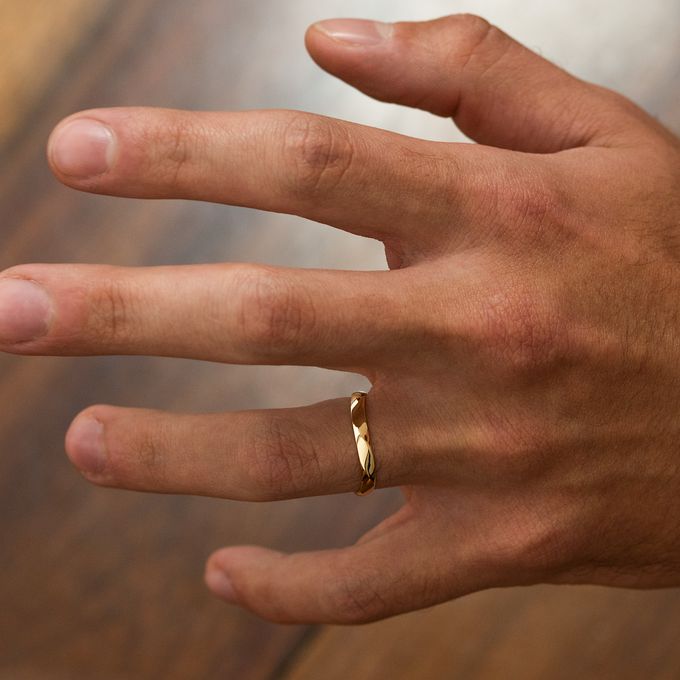 Aliança de Casamento em Ouro 3mm Corpo Armonia - Coleção Alma, corpo e mente - Par 