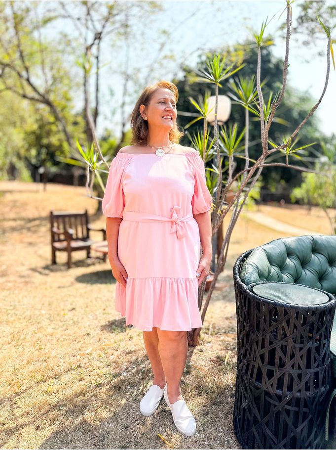 Vestido Renata rosa bebê