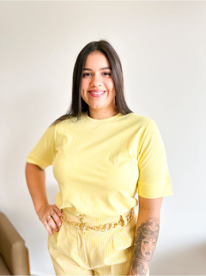 T shirt Laila amarela bebê