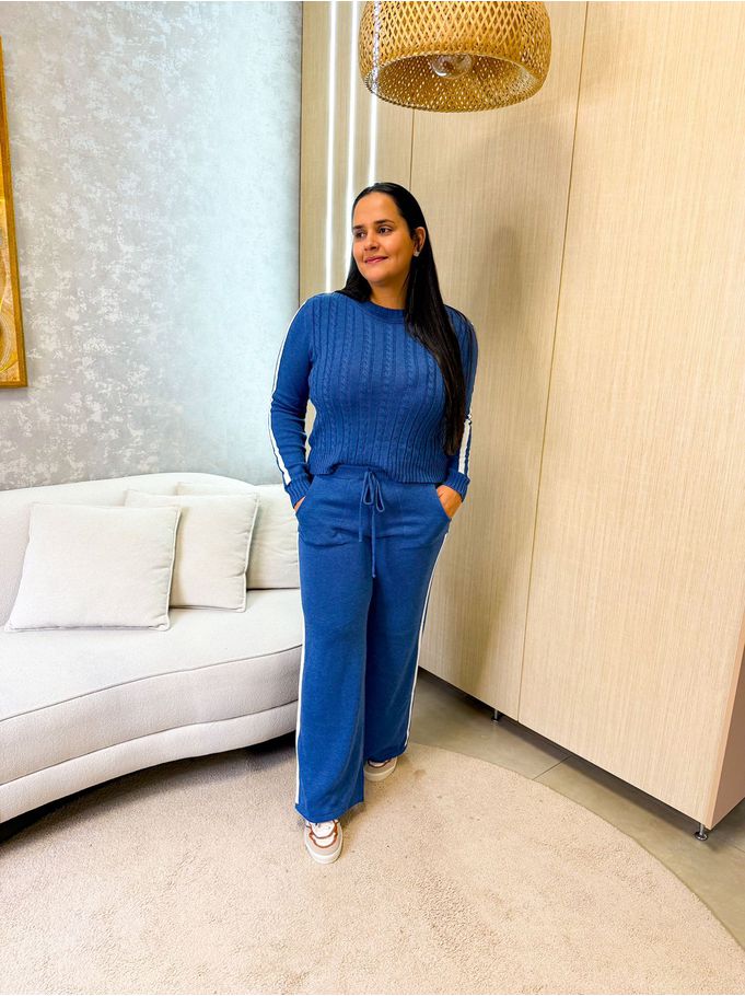 Conjunto Loren Azul Tricot 