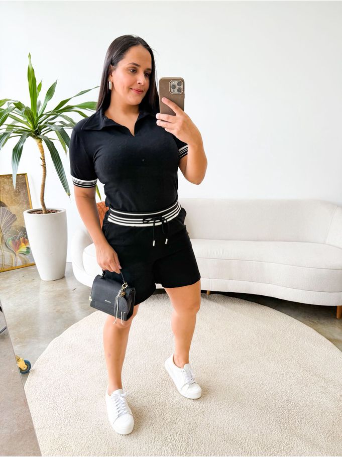 Conjunto Luna Moletinho Preto 