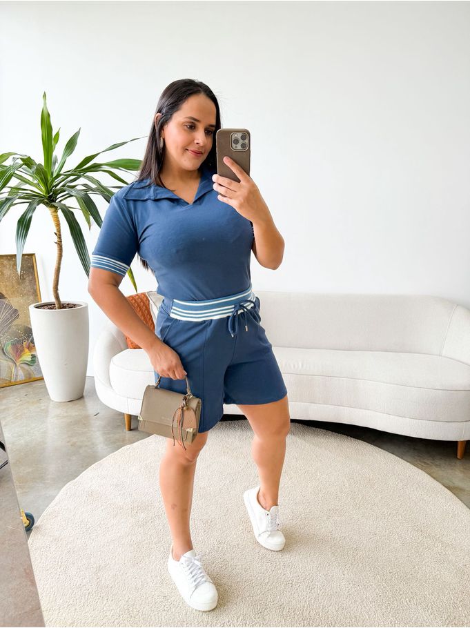 Conjunto Luna Moletinho Azul 