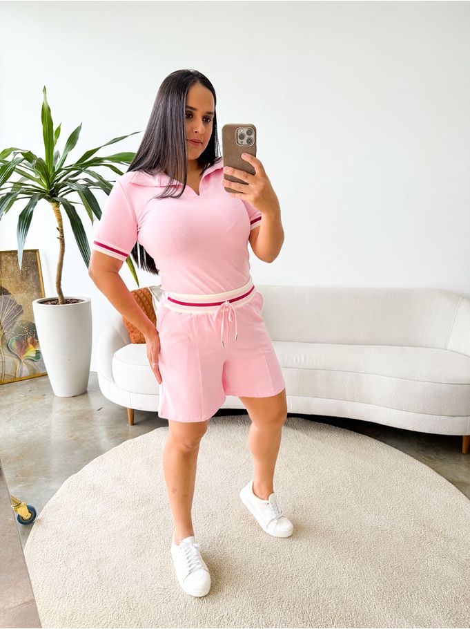 Conjunto Luna Moletinho Rosa