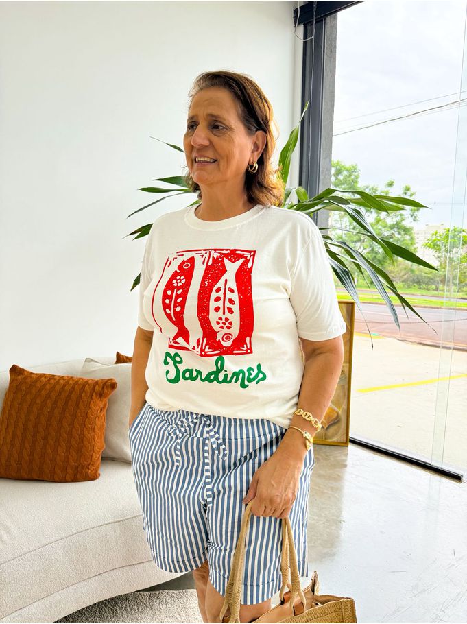 T shirt Sardinha Flor 