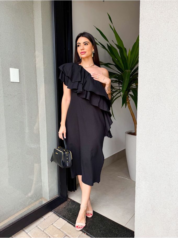 Vestido Naomi Linho Preto