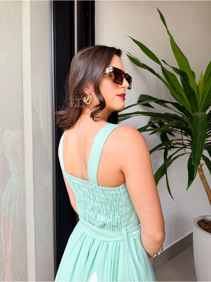 Vestido Maia Verde/Laranja