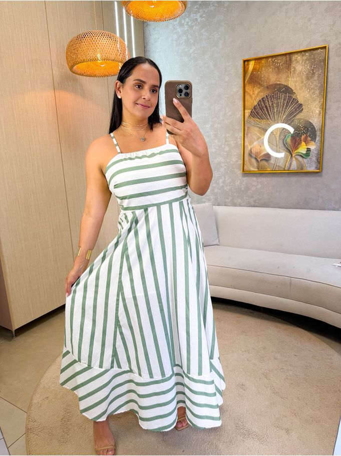 Vestido Eva Listrado Verde