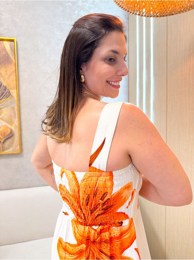 Vestido Dubai Laranja/Off
